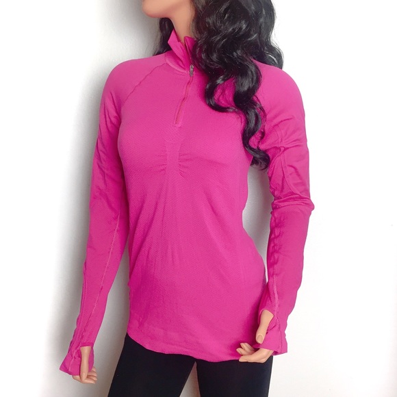 LUCY Pink Long Sleeve Half Zip Workout Top - Picture 2 of 5